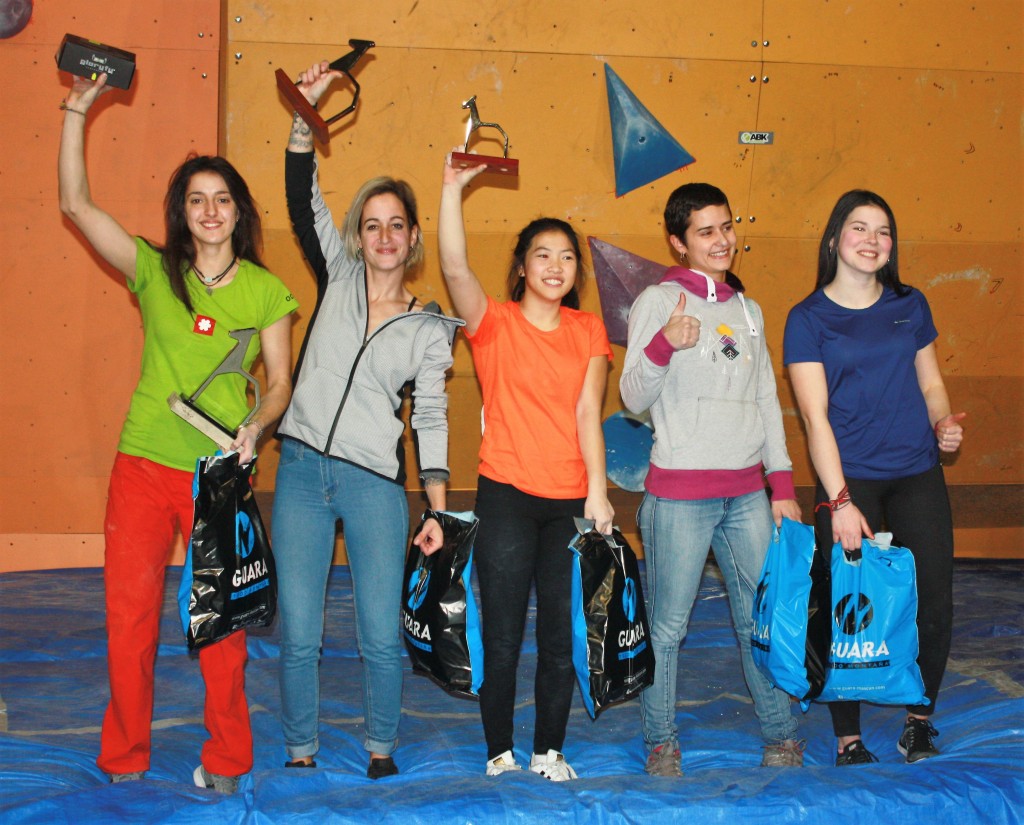 1. Rebeca Pérez, 2. Esther Priego, 3. Laura Pellicer, 4. Anne Vidal, 5. Sonia Marquier